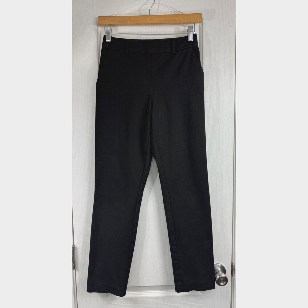 H&M Women's Size 4 Black Slim Straight Leg Dress Pants Stretch Trousers